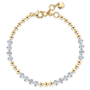 18ct Yellow Gold Disc And Round Brilliant Cut Diamond Bracelet