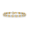 Berry's 18ct Yellow Gold Double Oval & 18ct White Gold Square Rub Over Diamond Set Link Bracelet - Berry's Jewellers