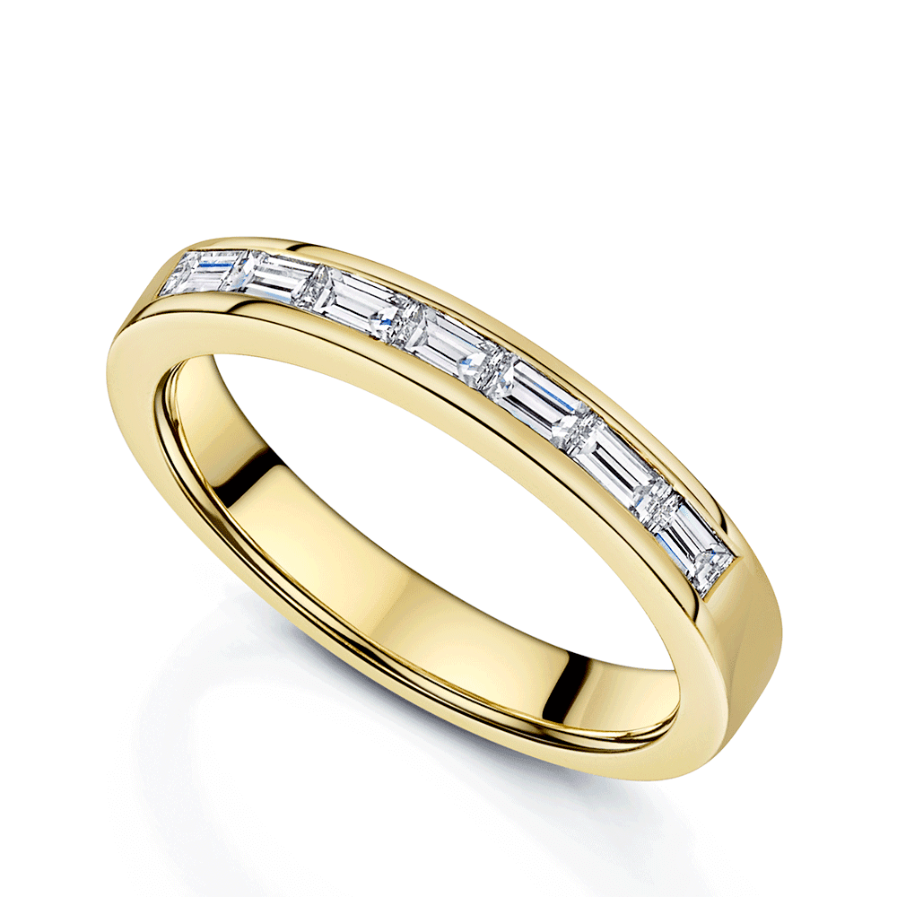 Berry's 18ct Yellow Gold Emerald Cut Diamond Half Eternity Ring - Berry's Jewellers