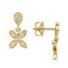 Berry's 18ct Yellow Gold Fleur Pave Diamond Stud Earrings - Berry's Jewellers