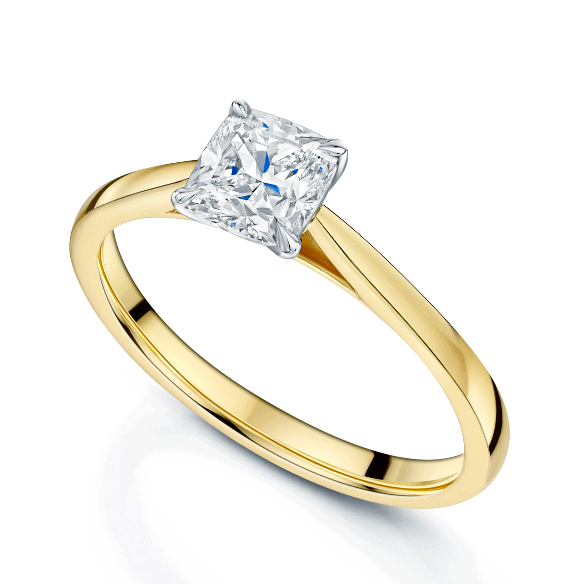 Berry's 18ct Yellow Gold  GIA Certificated Cushion Cut Diamond Engagement Ring - Berry's Jewellers