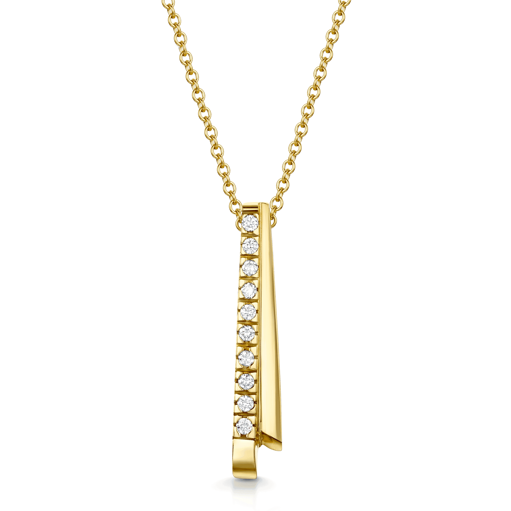 18ct Yellow Gold Graduated Diamond Drop Pendant