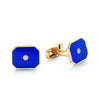 Berry's 18ct Yellow Gold Lapis Lazuli And Round Brilliant Cut Diamond Set Cufflinks - Berry's Jewellers