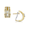 Berry's 18ct Yellow Gold Marquise And Round Brilliant Cut Diamond Broad Half Hoop Earrings - Berry's Jewellers