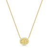 Berry's 18ct Yellow Gold Oval Cut Yellow Diamond Halo Pendant - Berry's Jewellers