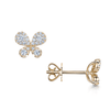 Berry's 18ct Yellow Gold Pave Set Diamond Butterfly Stud Earrings - Berry's Jewellers