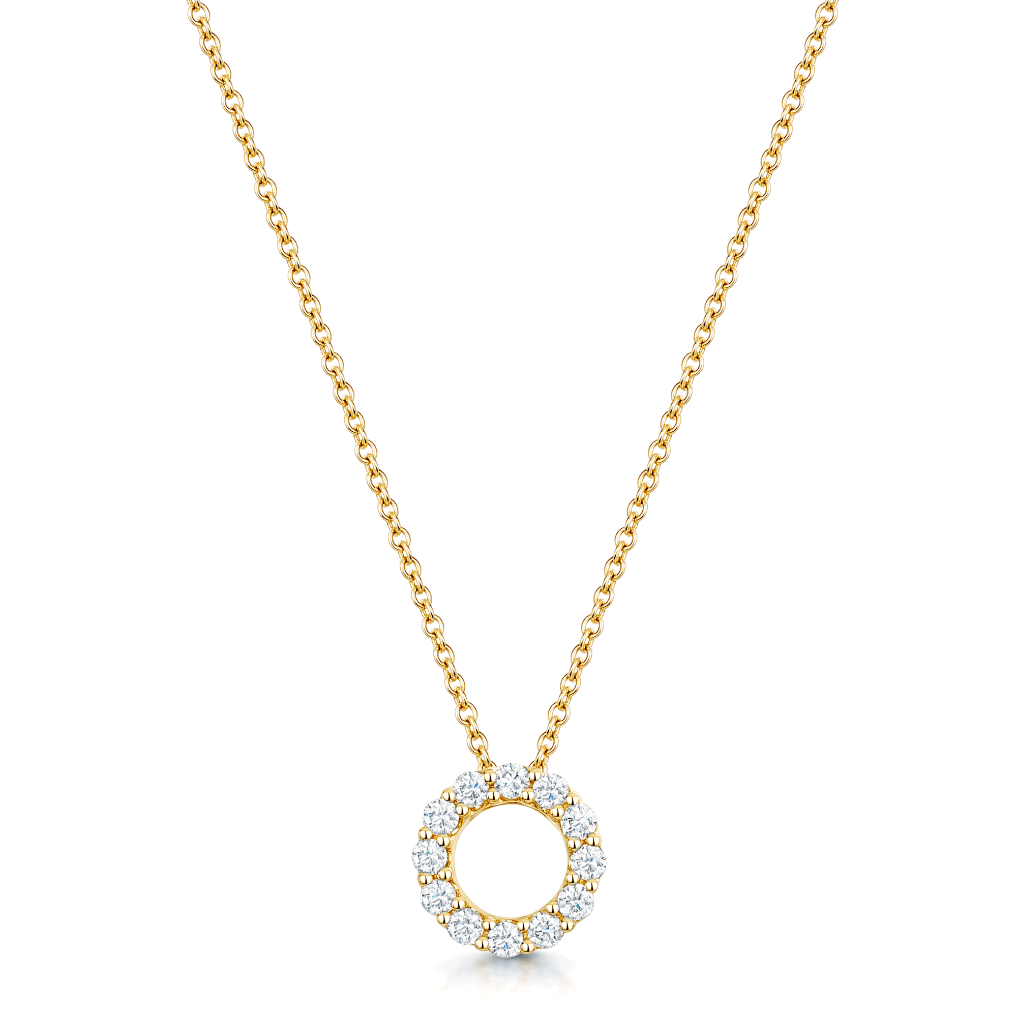 Berry's 18ct Yellow Gold Round Brilliant Cut Diamond Circle Pendant - Berry's Jewellers