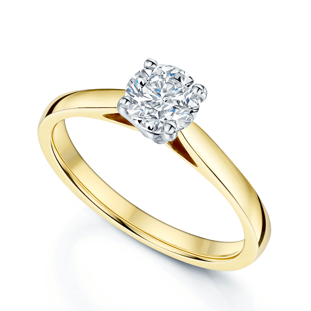 Berry's 18ct Yellow Gold Round Brilliant Cut Diamond Four Claw Set Solitaire Ring - Berry's Jewellers