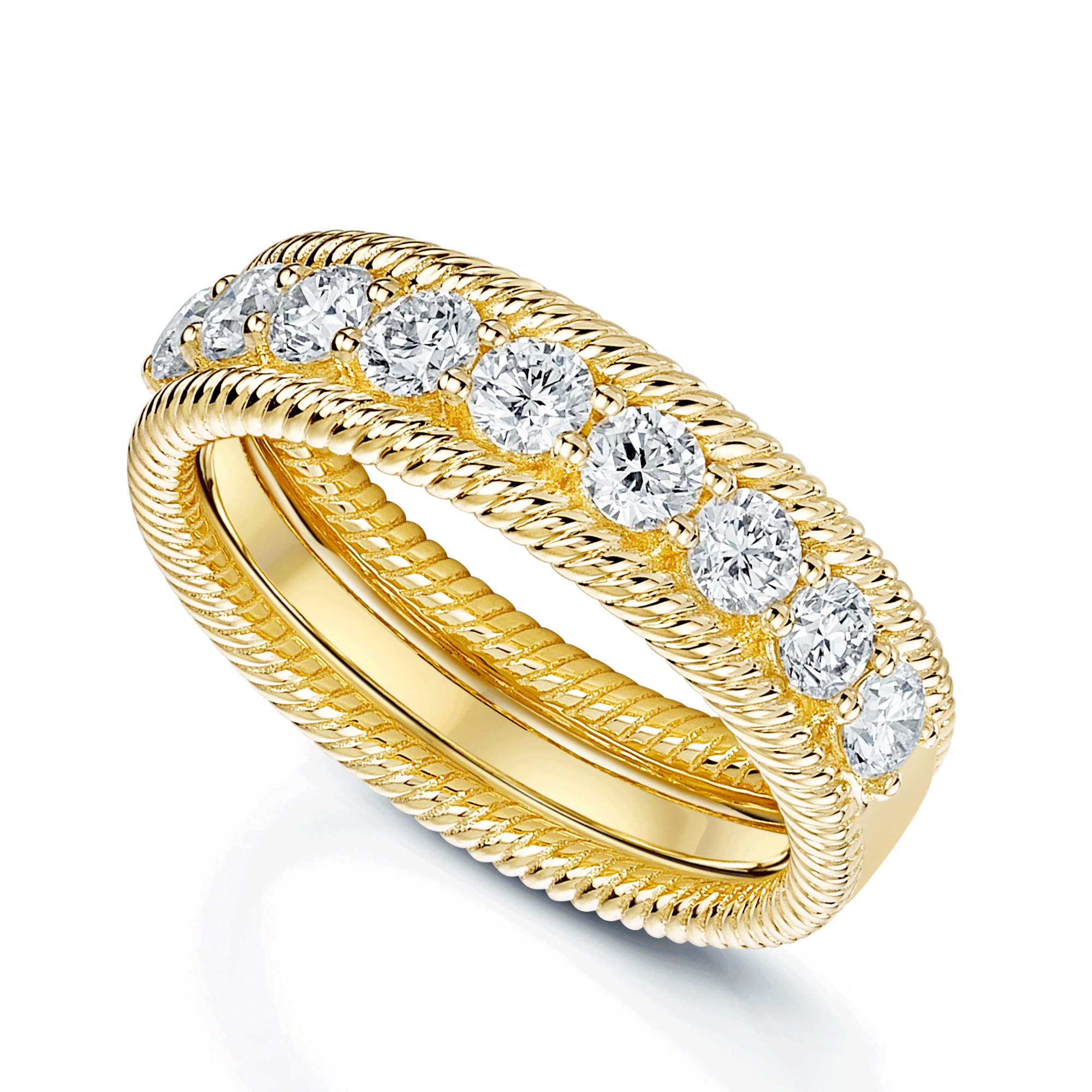 Berry's 18ct Yellow Gold Round Brilliant Cut Diamond Half Eternity Ring - Berry's Jewellers