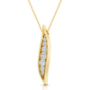 18ct Yellow Gold Round Brilliant Cut Diamond Leaf Design Pendant