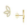 Berry's 18ct Yellow Gold Round Brilliant Cut Diamond Leaf Shape Earrings - Berry's Jewellers