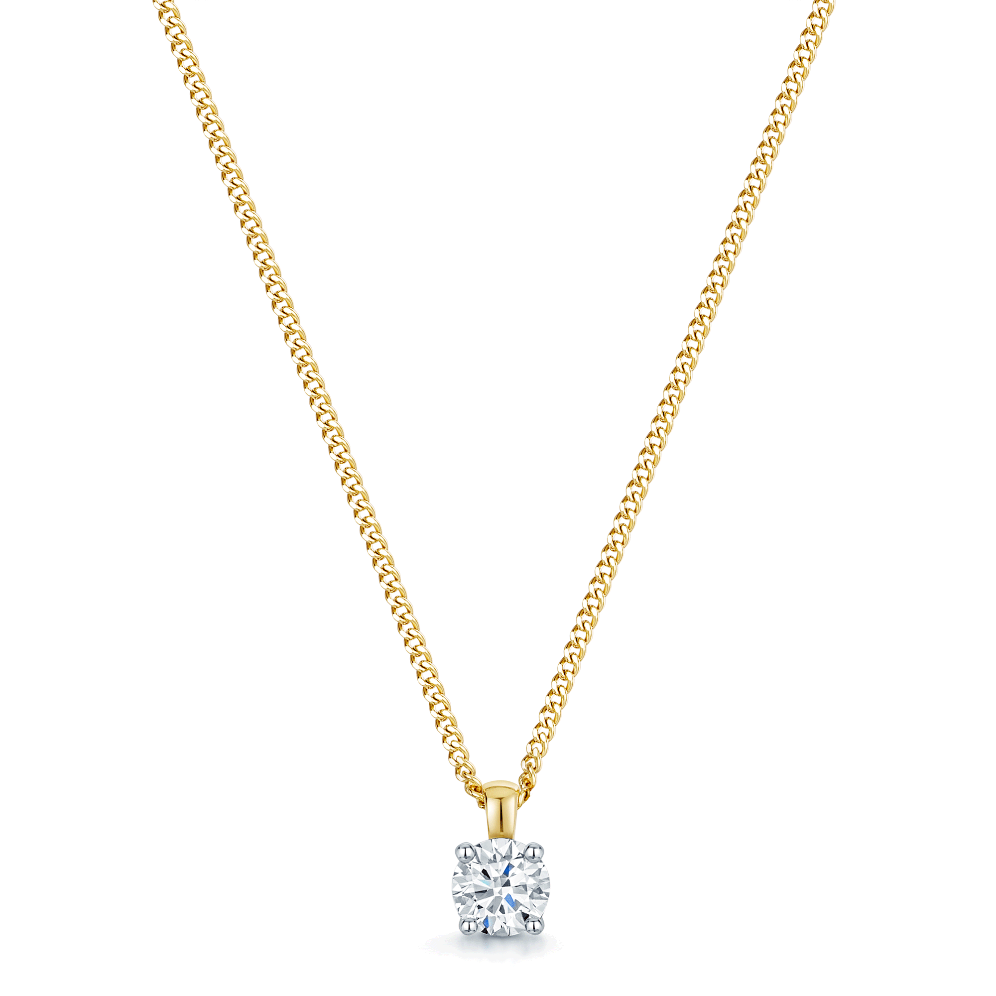 Berry's 18ct Yellow Gold Round Brilliant Cut Diamond Single Stone Pendant - Berry's Jewellers