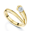 18ct Yellow Gold Single Stone Twist Shaped Dress Ring