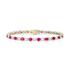 Berry's 18ct Yellow & White Gold Oval Cut Ruby & Diamond Set Bracelet - Berry's Jewellers