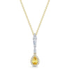 Berry's 18ct Yellow & White Gold Pear Cut Yellow Sapphire Diamond Halo Pendant - Berry's Jewellers