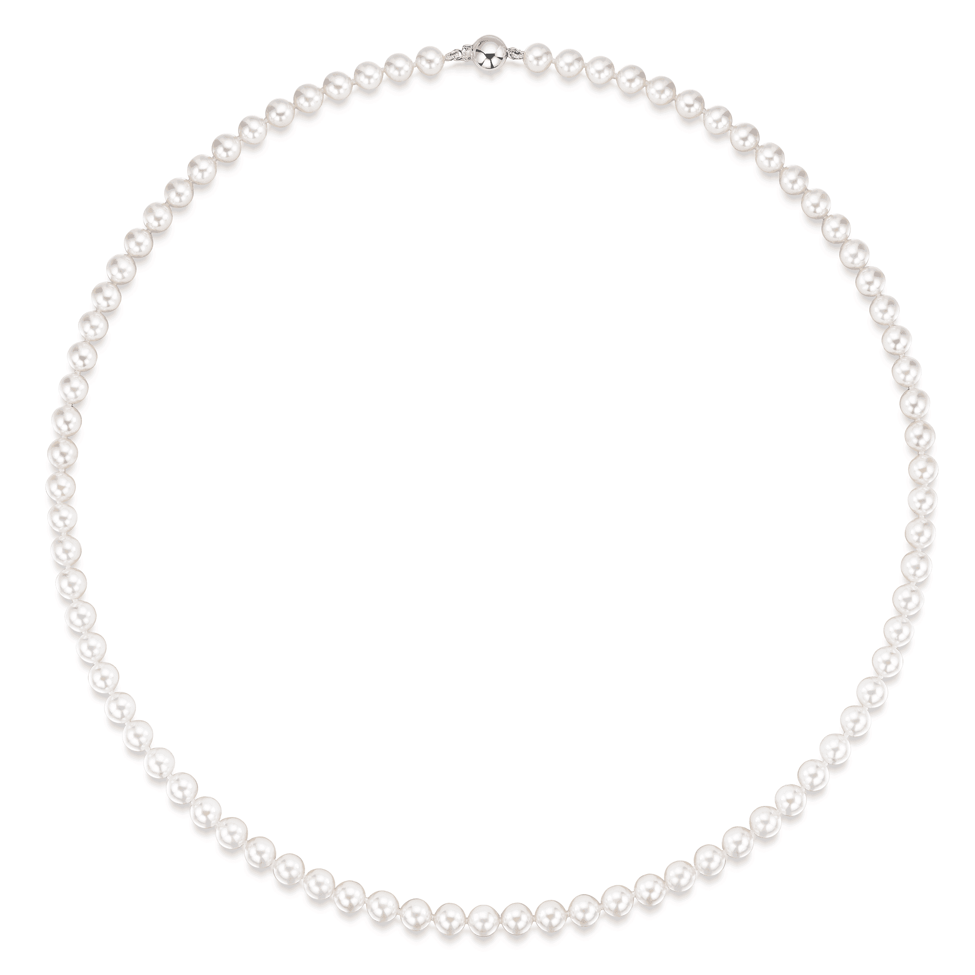 Berry's Akoya 5-5.5mm Pearl Necklet with 18ct White Gold Ball Clasp - Berry's Jewellers