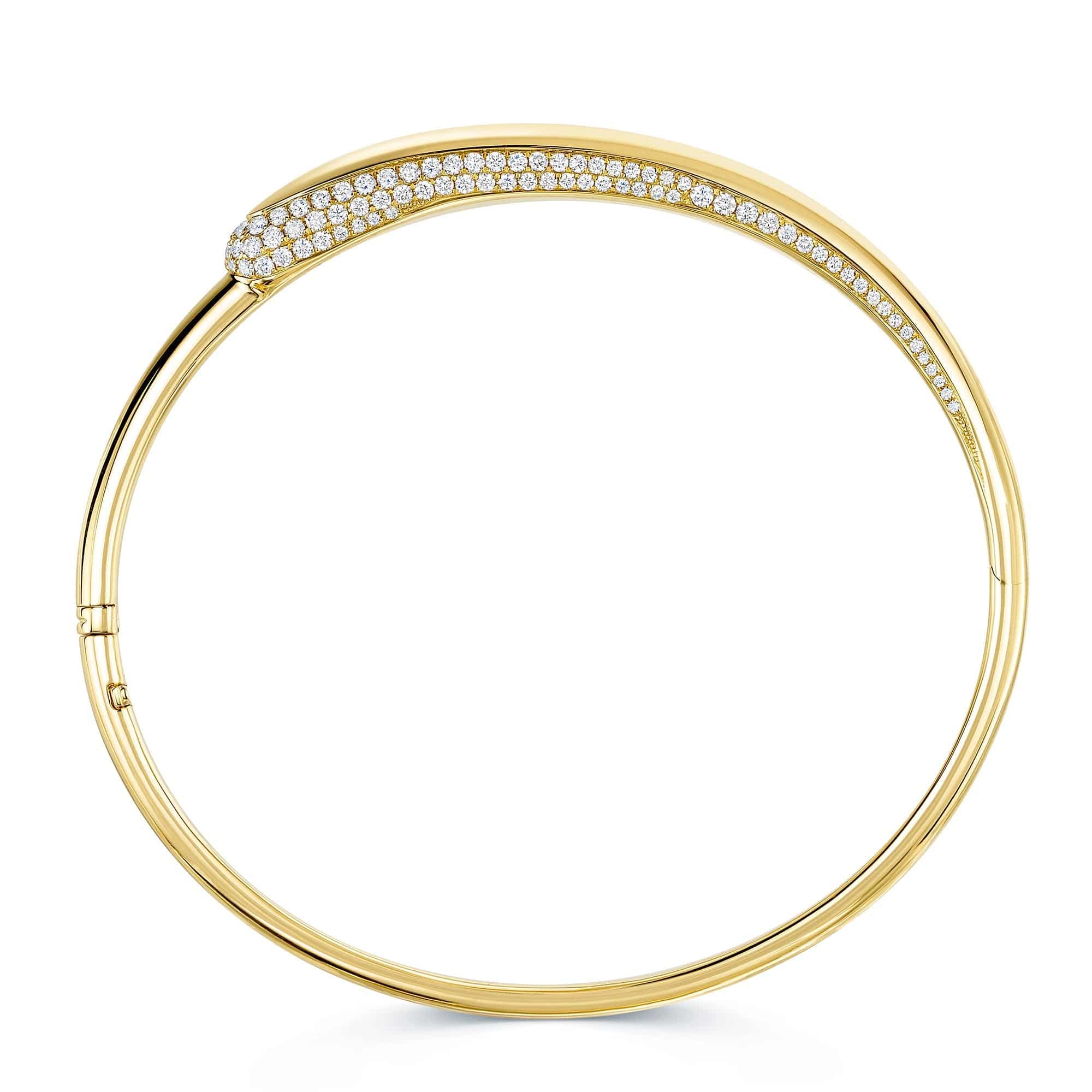 Berry's Ember Collection 18ct Yellow Gold Diamond Pave Set Bangle - Berry's Jewellers