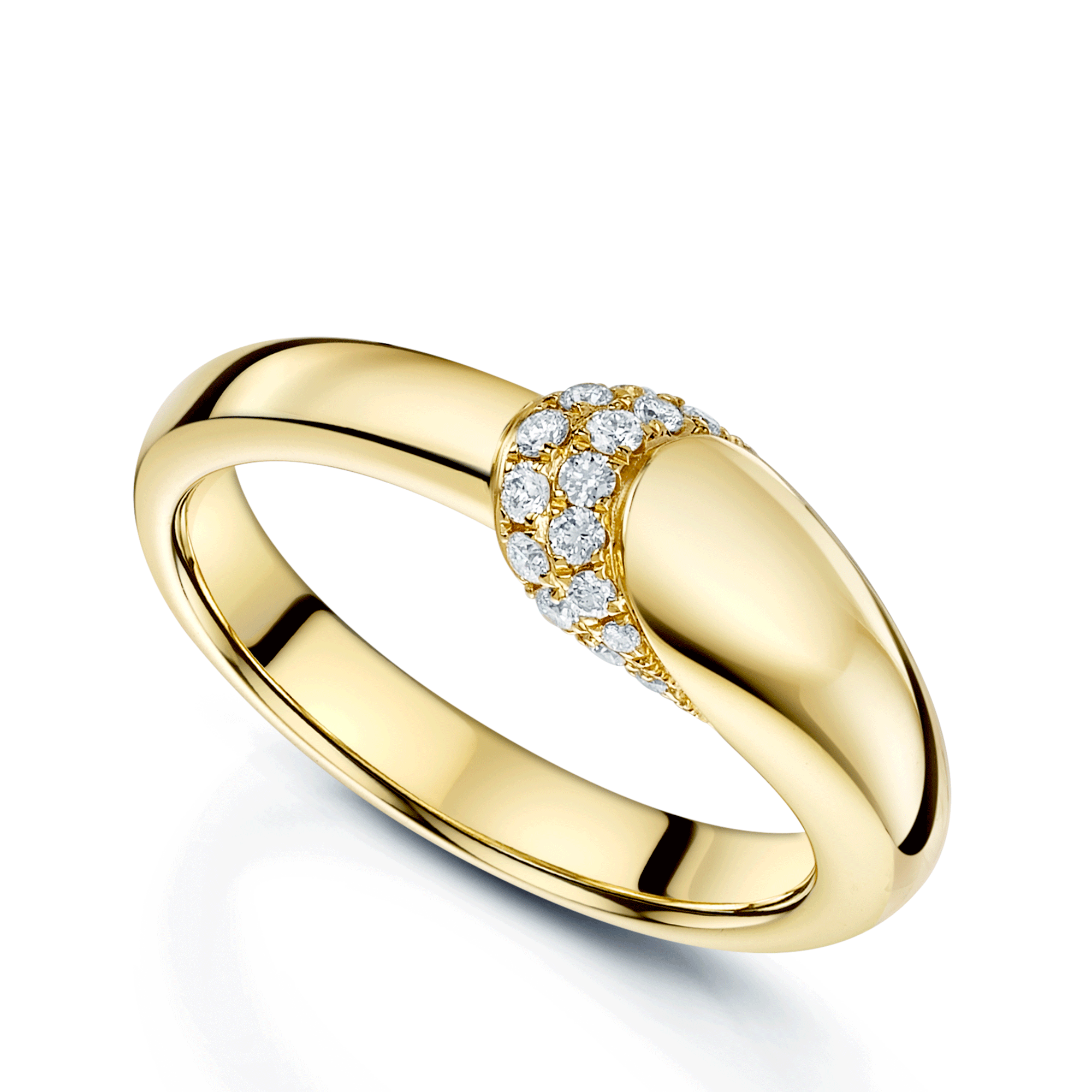 Ember Collection 18ct Yellow Gold Diamond Pave Set Dress Ring