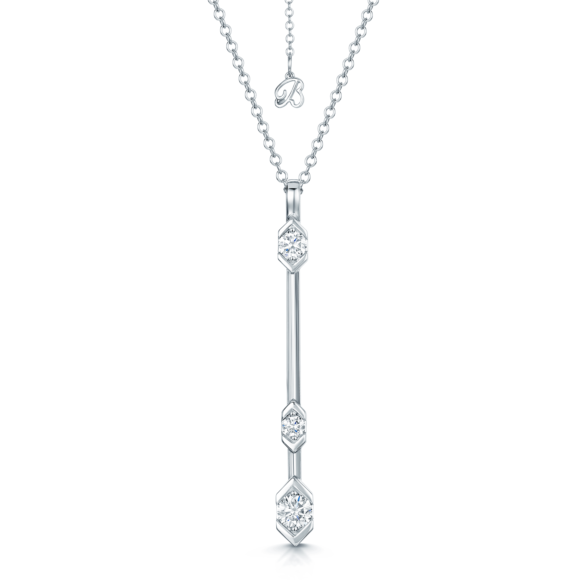 Nouveau Collection 18ct White Gold Diamond Fancy Drop Pendant