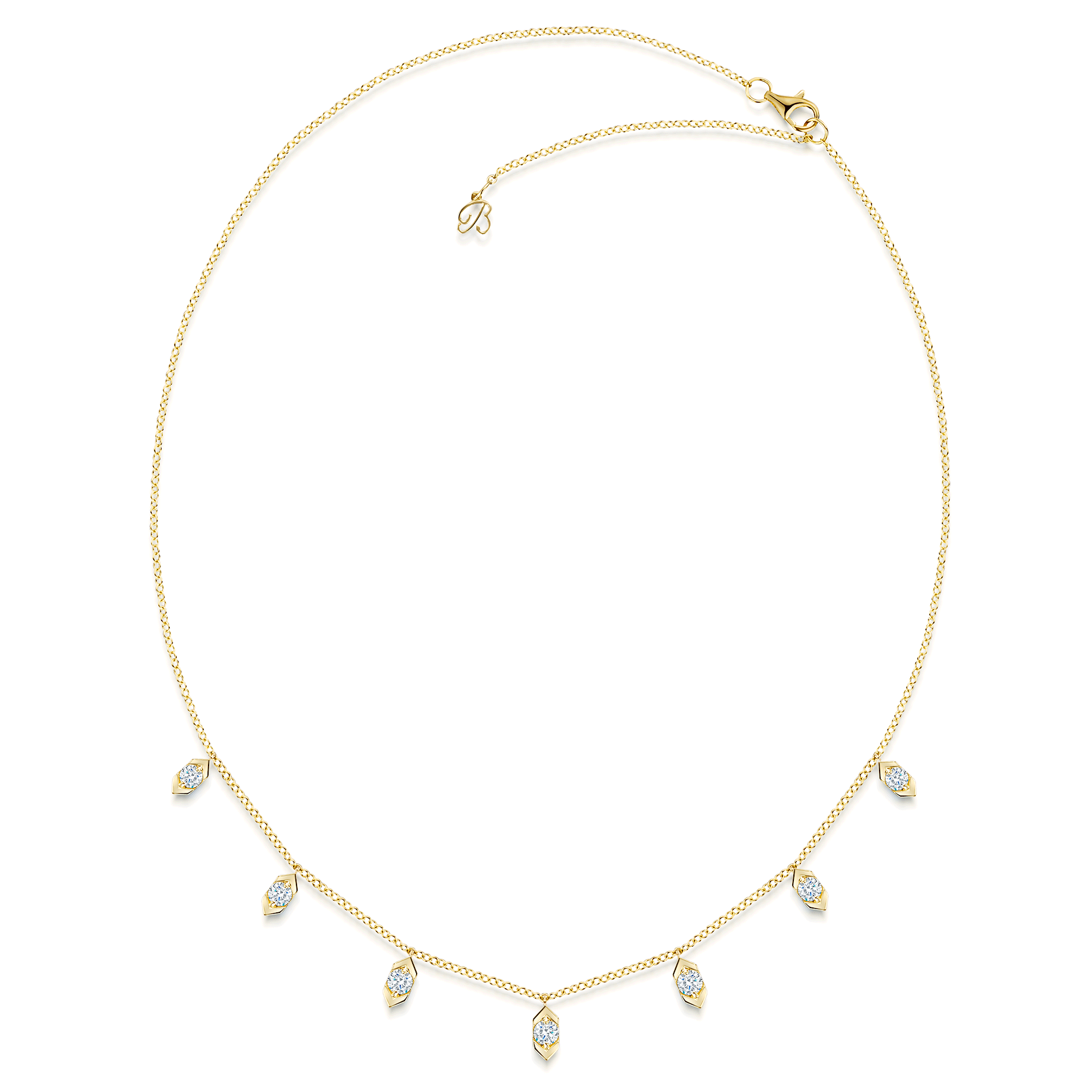 Nouveau Collection 18ct Yellow Gold 1.00 Carat Diamond Drop Necklet