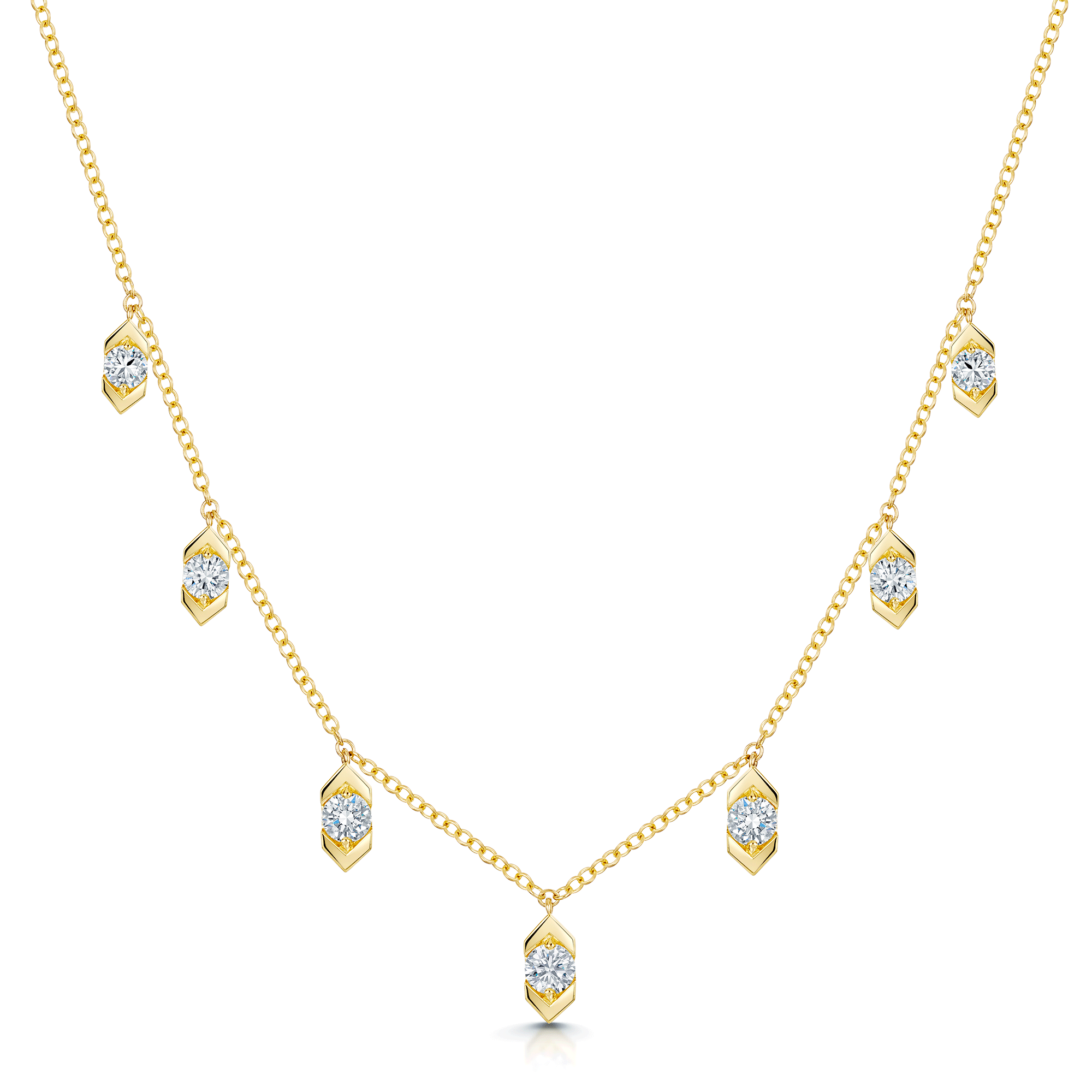 Nouveau Collection 18ct Yellow Gold 1.00 Carat Diamond Drop Necklet