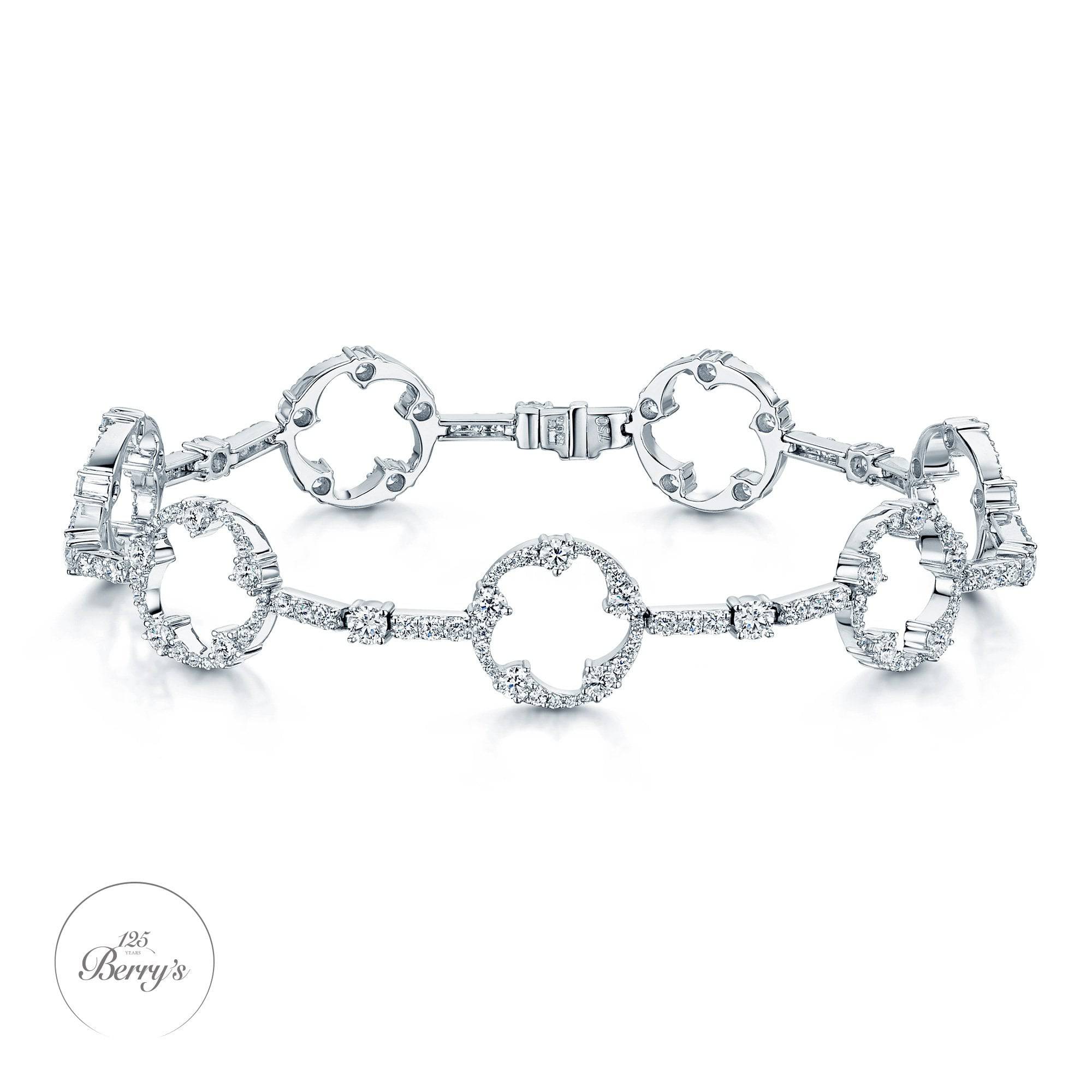 Berry's OPEIA Collection 18ct White Gold Diamond Fancy Circle line Bracelet - Berry's Jewellers