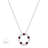 Berry's OPEIA Collection 18ct White Gold Ruby And Diamond Fancy Circle Pendant With Chain - Berry's Jewellers