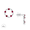 Berry's OPEIA Collection 18ct White Gold Ruby And Diamond Fancy Circle Stud Earrings - Berry's Jewellers