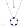 Berry's OPEIA Collection 18ct White Gold Sapphire Diamond Fancy Large Circle Pendant With Chain - Berry's Jewellers