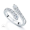 Berry's OPEIA Collection Platinum Round Brilliant Cut Diamond Fancy Single Row Cross Over Ring - Berry's Jewellers