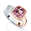 Berry's Platinum And 18ct Rose Gold Rectangle Cut Malayan Pink Garnet And GIA Certificated Diamond Dress Ring - Berry's Jewellers