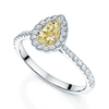 Berry's Platinum And 18ct Yellow Gold Pear Shape Fancy Yellow Diamond Halo Ring With Diamond Shoulders - Berry's Jewellers