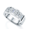 Berry's Platinum Baguette And Round Brilliant Cut Diamond Two Row Dress Ring - Berry's Jewellers