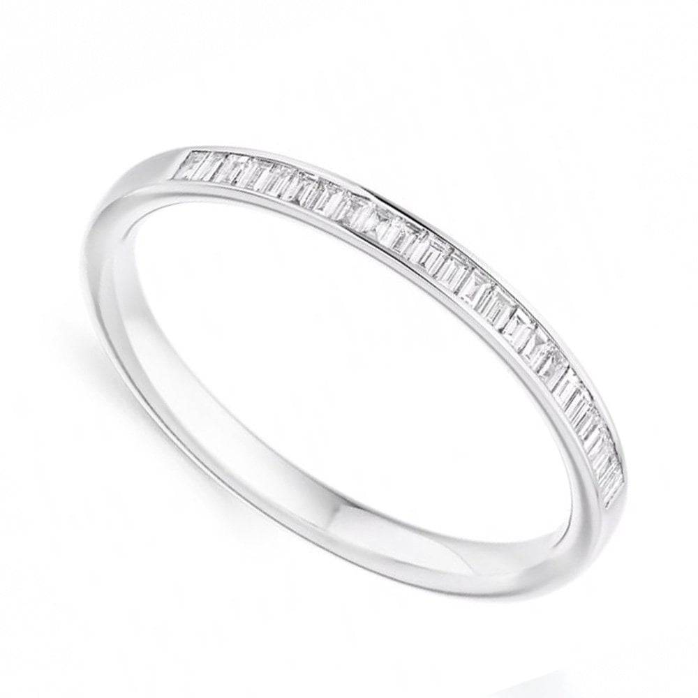 Berry's Platinum Baguette Cut Channel Set Diamond Half Eternity Ring - Berry's Jewellers