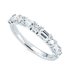 Berry's Platinum Baguette & Round Brilliant-Cut Nine Diamond Half Eternity Ring - Berry's Jewellers