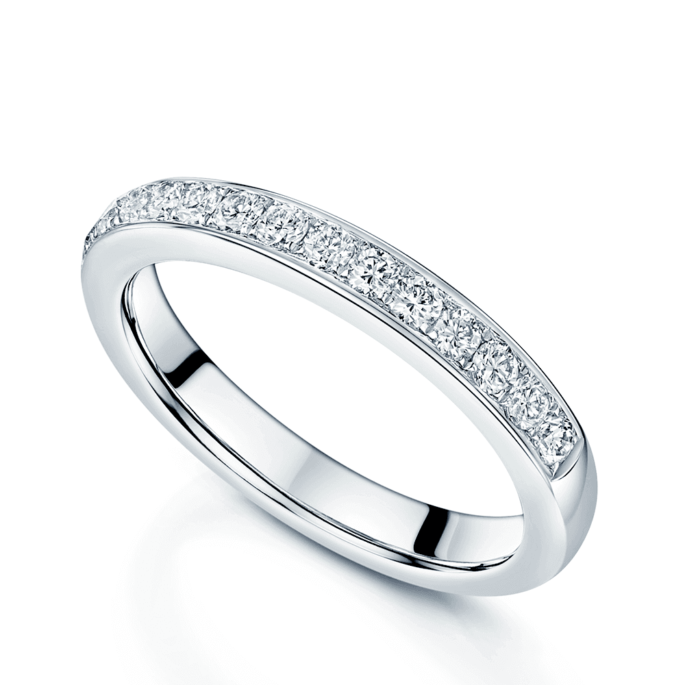 Berry's Platinum Brilliant Cut Diamond Channel Set Half Eternity Ring - Berry's Jewellers