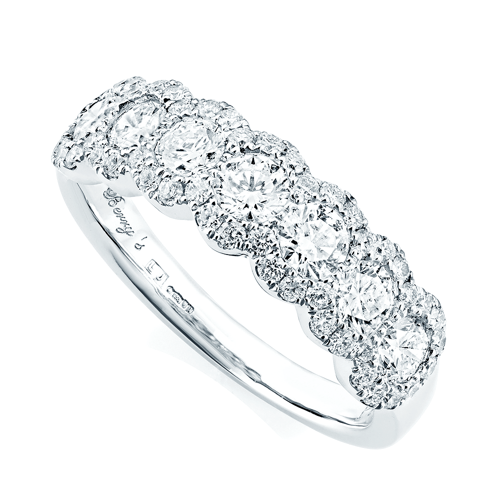 Berry's Platinum Brilliant Cut Diamond Seven Stone Half Eternity Ring - Berry's Jewellers