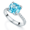 Berry's Platinum Cushion Cut Aquamarine & Diamond Ring - Berry's Jewellers