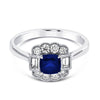 Berry's Platinum Cushion Cut Sapphire & Diamond Set Surround Ring - Berry's Jewellers