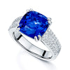 Berry's Platinum Cushion Cut Tanzanite Ring With Diamond Set Shoulders - Berry's Jewellers