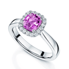 Berry's Platinum Cushion Cut Unheated Pink Sapphire And diamond Halo Ring - Berry's Jewellers