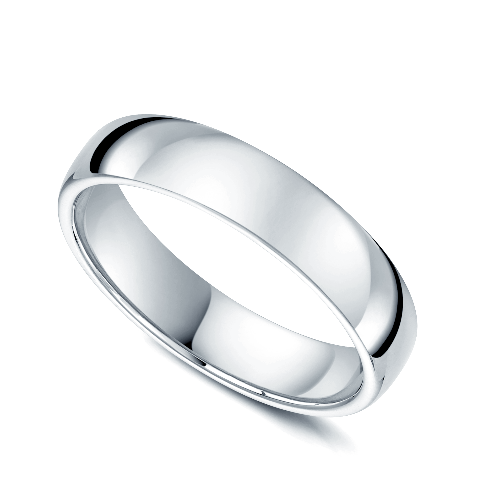 Platinum D-Shape Gents Wedding Ring