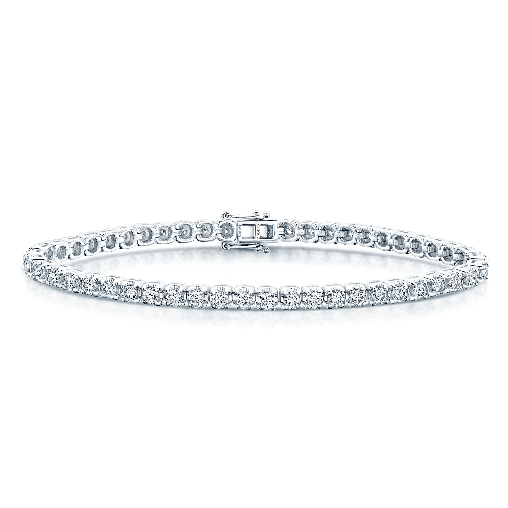 Platinum Diamond 4.00ct Claw Set Tennis Bracelet