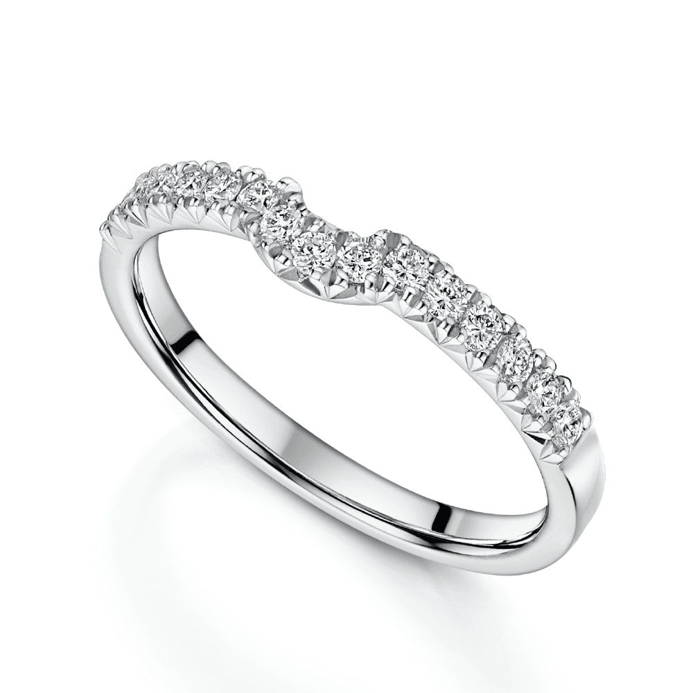 Berry's Platinum Diamond Claw Set Shaped Wedding Ring - Berry's Jewellers