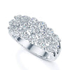 Berry's Platinum Diamond Claw Set Three Row Domed Ring - Berry's Jewellers