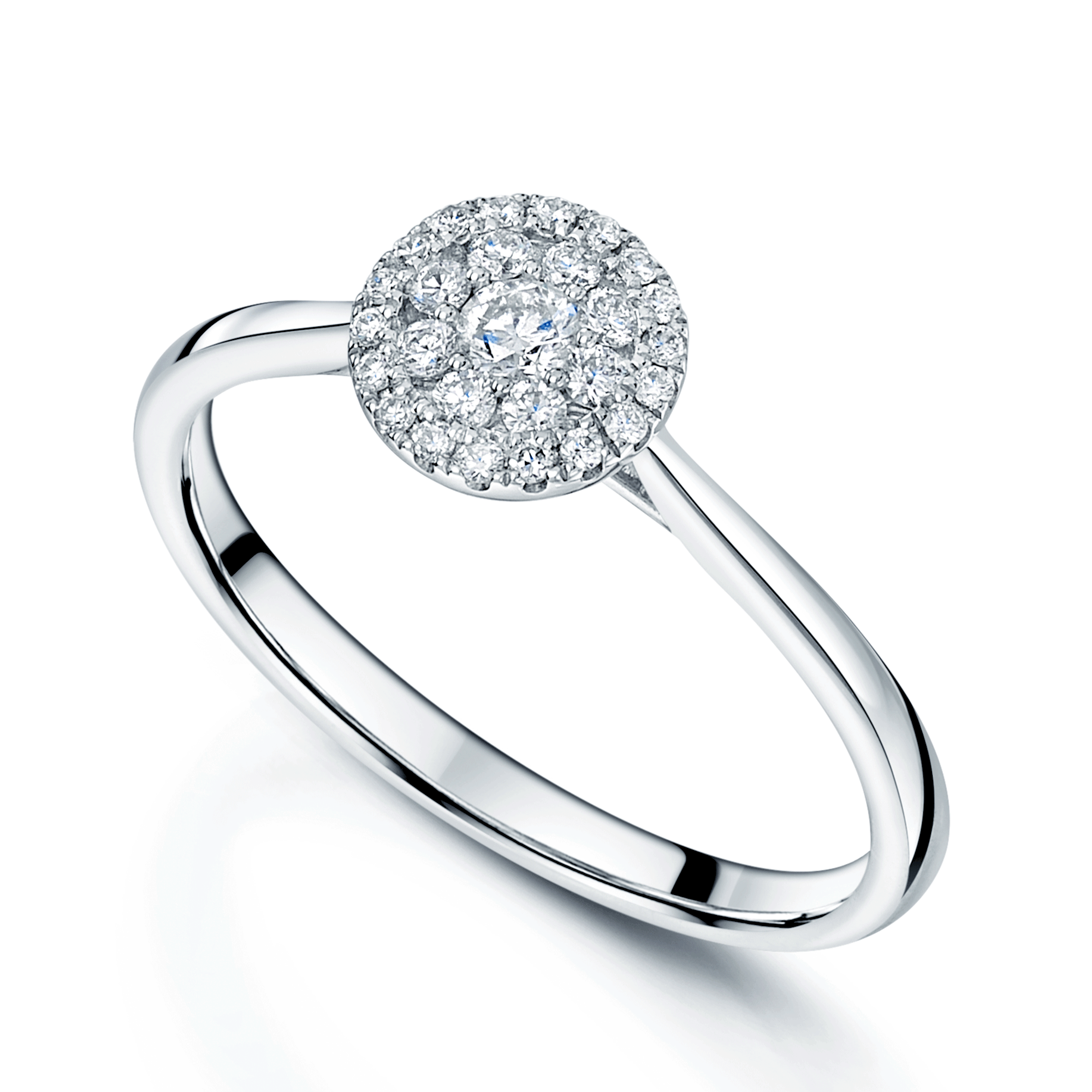 Platinum Diamond Cluster Ring