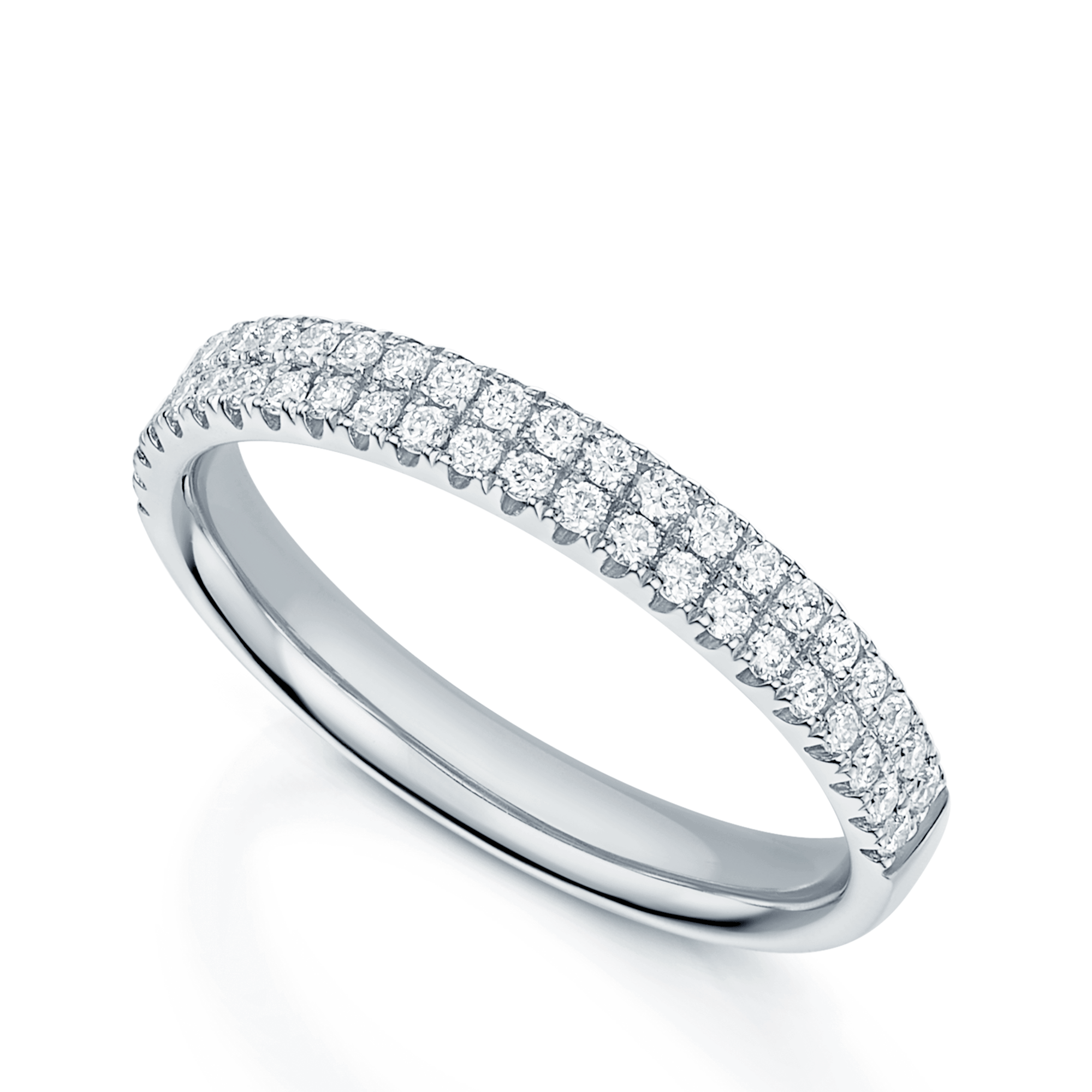 Platinum Diamond Double Row Eternity Ring