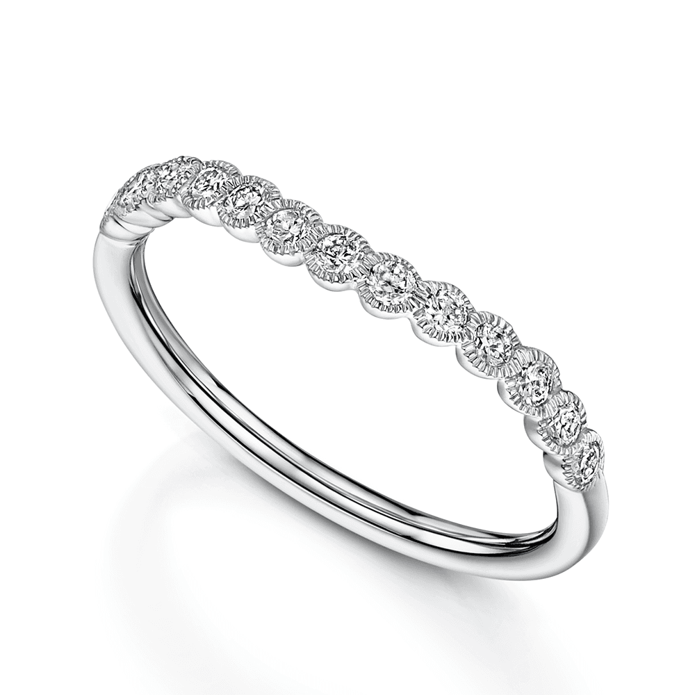 Berry's Platinum Diamond Rub Over Setting Shaped Wedding Ring - Berry's Jewellers