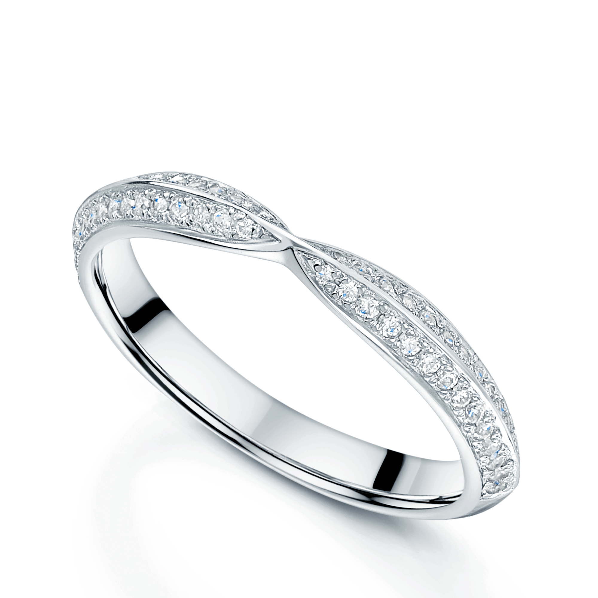 Berry's Platinum Diamond Set Double Row Shaped Wedding Ring - Berry's Jewellers