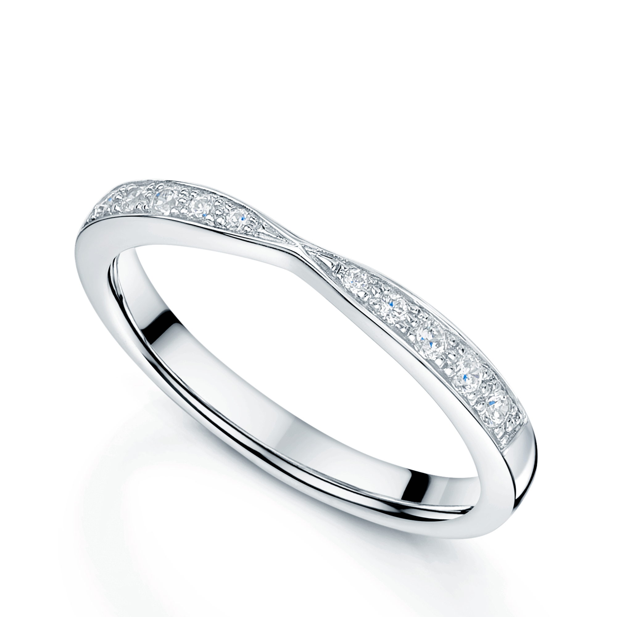 Berry's Platinum Diamond Set Shaped Wedding Ring - Berry's Jewellers